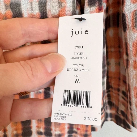 NWT Joie Lyell Twist Top Short Sleeve - Pink/Multi, Size S - Picture 7 of 13